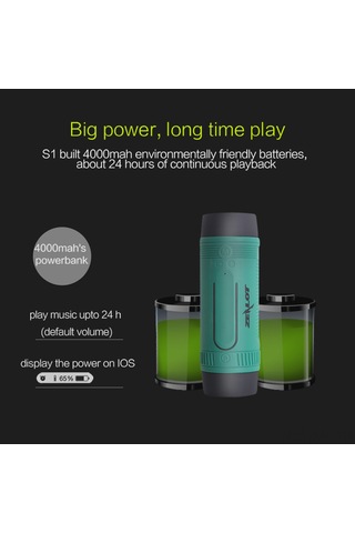 Ximistore9 Zealot S1 Bluetooth Hoparlör - Taşınabilir Bisiklet Ses Sistemi, Fm Radyo, Su Geçirmez, Tf Kart/dijital Giriş, El Feneri Gri