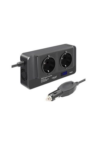 Novahub 12v 200w Inverter, Araba Ekranlı, Akıllı, Ac220v, Ab Tak, Çok Fonksiyonlu