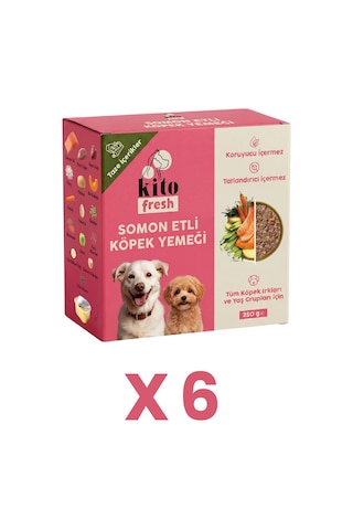 Kito Fresh Somon Etli Taze Yetişkin Köpek Yemeği 6 x 250 G