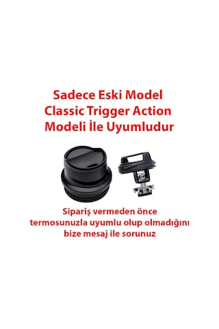 Universal Basmalı Sızdırmaz Trigger Action Termoslar İle Uyumlu Kapak Siyah