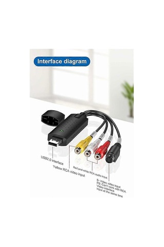 Vhs'den Dijitale Dönüştürücü, Hi8 Vhs'den Dvd'ye Video Yakalama Kartı, Dijital Video Ses Dönüştürücü Adaptör, Vhs'den Usb'ye