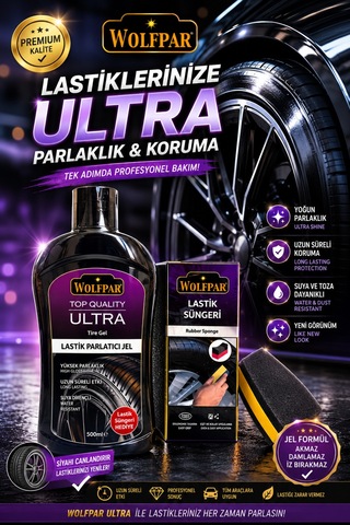 Ultra Lastik Parlatıcı Jel + Lastik Süngeri Hediyeli