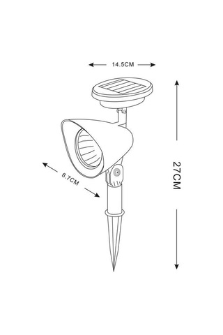 Galıx Plastik Güneş Enerjili Spot Işığı - Siyah