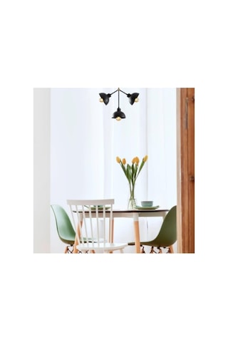 Akrobat Model Modern Üçlü Metal Sarkıt Avize Cafe Siyah Tek Ebat 50 X 35 506-97-3blksivma20b Diğer