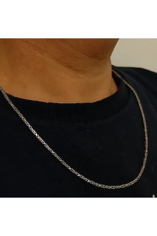 925 Ayar Gümüş Kral Zincir Kolye 2 Mm