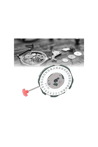 Xurunkeji 2115 Saat Hareketi + Sap + Pil 2035 Erkek Tek Takvim Altı Noktalı Elektronik Kuvars Saat Hareketi Değişimi Gümüş