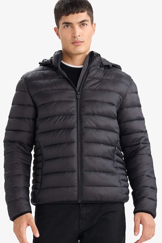 Defacto Su Geçirmez Slim Fit Dar Kesim Kapüşonlu Fermuarlı Şişme Mont N4661az25aubk27 Siyah