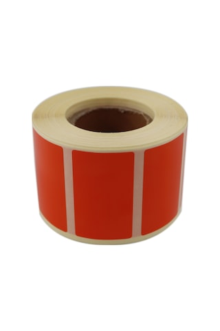 Renkli Zemin Baskılı Kuşe Rulo Etiket 50mm X 30mm 1000 Adet