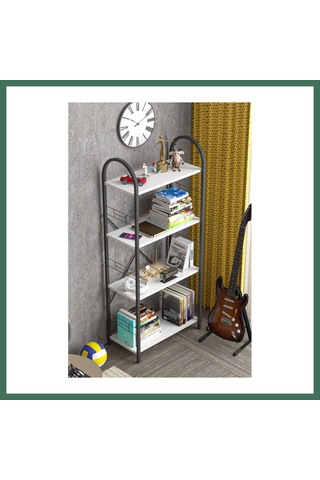 En-cag Metal Kitaplık Beyaz 150 Cm Bss