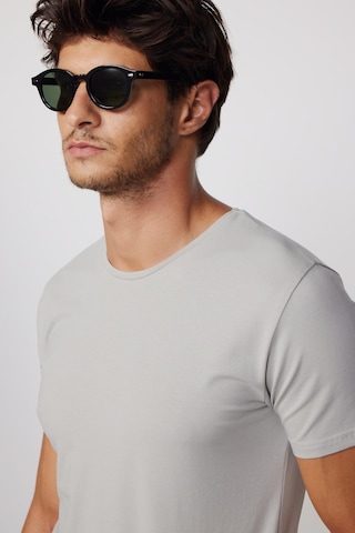 Tudors Slim Fit Bisiklet Yaka Düz Basıc Kısa Kol Gri Erkek T-Shirt-27717-Gri