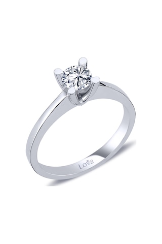 Lova F Renk 0,44 Karat Pırlanta Tektaş Yüzük - HRD Sertifikalı - 1010149