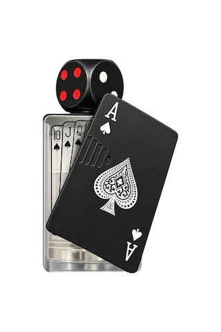 Hunter Tek Torch Pürmüz Siyah As Zar Design Işıklı Puro Çakmağı Ack010