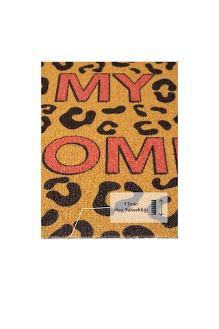 Cocojoy Pj010a Leopar My Home Desenli Kalın Kaymaz Taban Nem Alıcı Şık Tasarım Kapı Önü Paspası Renklı