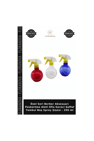 Özel Seri Berber Aksesuarı Püskürtme Aleti Ofis Gereci Şeffaf Tombul Boş Sprey Şişesi - 350 Ml Çok Renkli