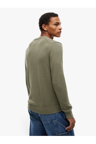 Tommy Hilfiger Tjm Slım Ess Sweater Ext Erkek Yeşil Kazak - Dm0dm21787
