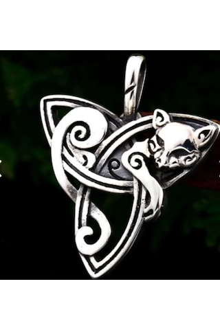 Paslanmaz Çelik Antik Mısır Mitolojik Bastet Kedi Kolye Gümüş