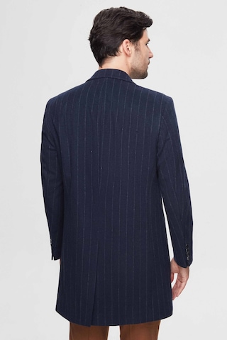 D's Damat Ds Damat Regular Fit Lacivert Çizgili Yünlü Palto 1hf083220016m Lacivert