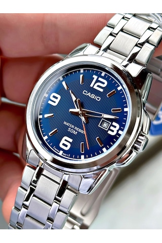 Casio Gümüş Silver Renk Çelik Kordon   Spor Metal Erkek Kol Saati + Bileklik Hediyeli Nda99
