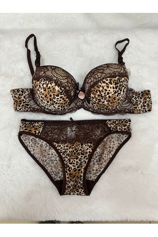 Miressa Leopar Sütyen Takımı Leopar Desenli Miressa Leopar Sütyen Takımı Leopar Desenli