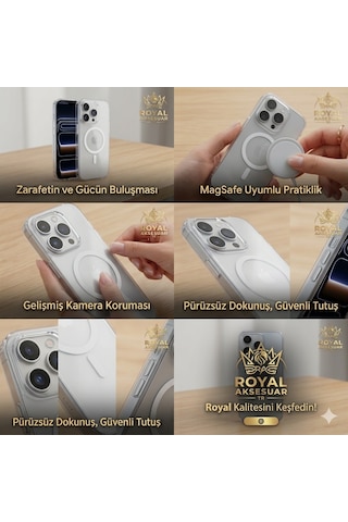 Apple Uyumlu iPhone 17 Kılıf Kablosuz Şarj Ve Magsafe Destekli Slimsafe Premium Sert Pc Silikon Kapak Şeffaf