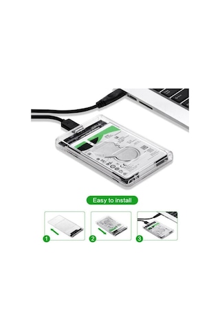 2.5 Hdd Kutusu Usb 3.0 Sata Harddisk Kutu - Şeffaf