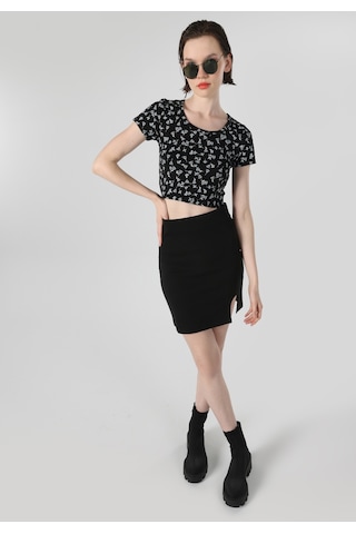 Colin's Colins Dar Kesim Mini Siyah Kadın Etek Cl1064487 Cl1064487 Q1.v2 Blk Siyah
