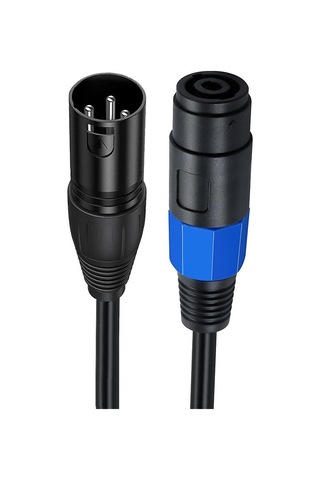 Stüdyo Mikrofonu İçin Speakon - Xlr Erkek Kablo Speakon Dişi Konnektörlü Xlr Erkek Uzatma Kablosu Büküm Kilidi