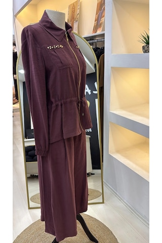 Nuss Pantolonlu Takım 1049 Bordo Bordo