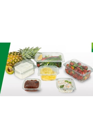 Plastik Sızdırmaz Kap Gıda Kabı 100 Adet 750 Gr Bombe Kapak