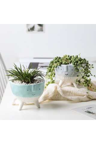 Karikatür Küçük Dekoratif Saksı