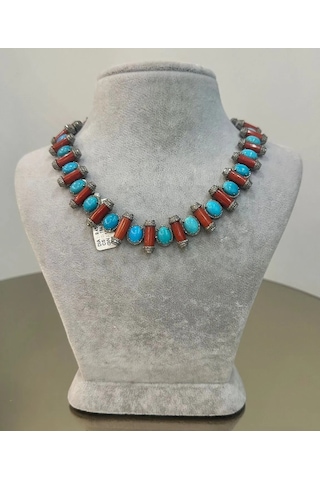 Mercan Turkuaz Elmas Kolye 172