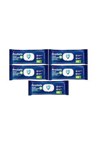 Prosafe Hasta Vücut Temizleme Islak Mendil Havlu 48 Yaprak Xl 5 Li Set Plastik Kapak 5'li Set