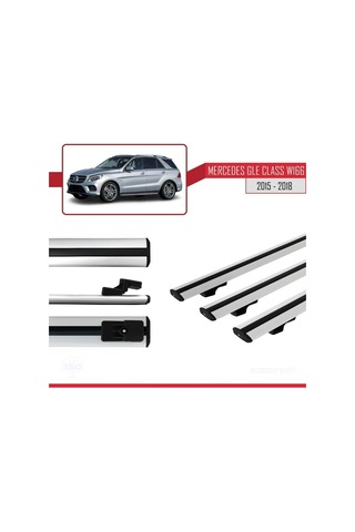 Mercedes Gle Class W166 2015-2018 Arası İle Uyumlu Basic Model Ara Atkı Tavan Barı Gri 3 Adet