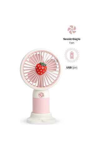Mini Fan Şarjlı Taşınabilir El Vantilatörü Telefon Standı Meyve Figürlü Usb Mini Fan 250mah 5w Güçlü