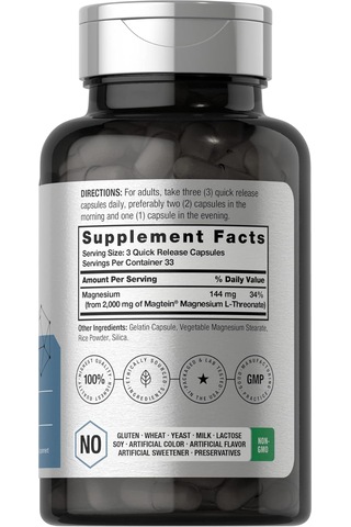 Horbaach Magtein Magnesium Magnezyum L-threonate Treonat 2000mg