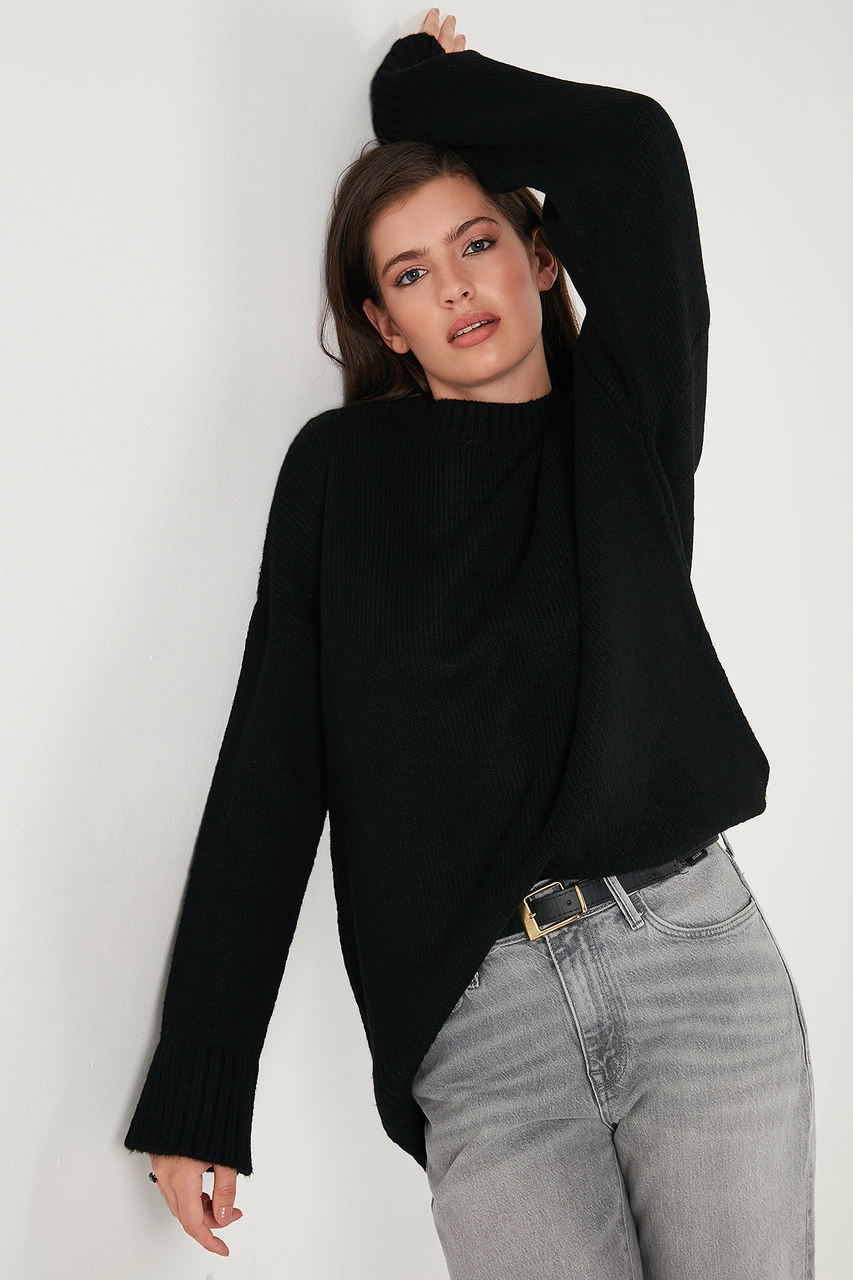 Lela Regular Fit Bisiklet Yaka Basic 2'Li Paket Triko Bayan Kazak 4616213S2 Siyah-Taş