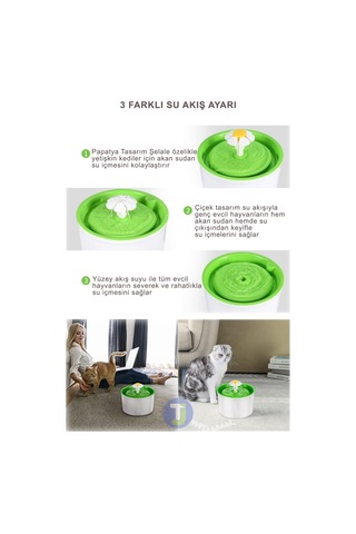 Technojet Kedi Köpek Evcil Hayvan Otomatik Su Pınarı 1600 ML