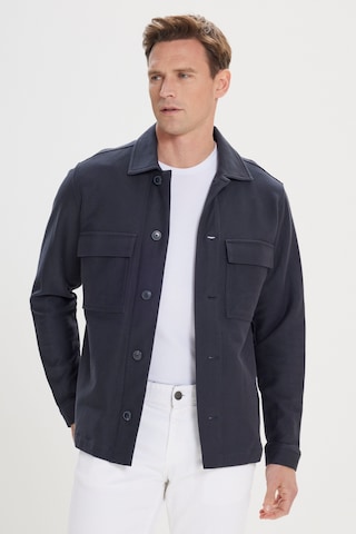 Ac&Co / Altınyıldız Classics Erkek Lacı Standart Fit Normal Kesim Gömlek Yaka %100 Pamuk Mont Lacı Lacivert