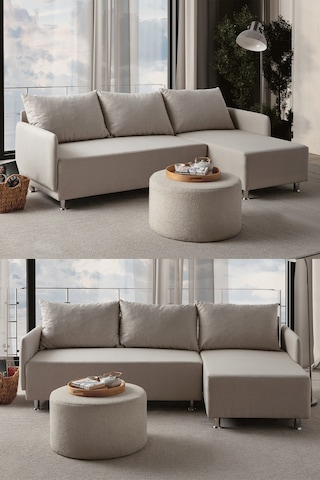 Mondy Köşe Koltuk Takımı Krem Antrasit