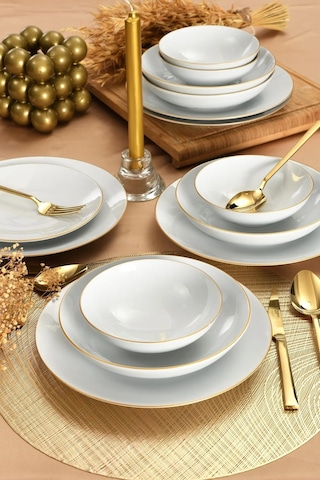 Güral Porselen 24 Parça Atina 6 Kişilik Gold Yemek Takımı