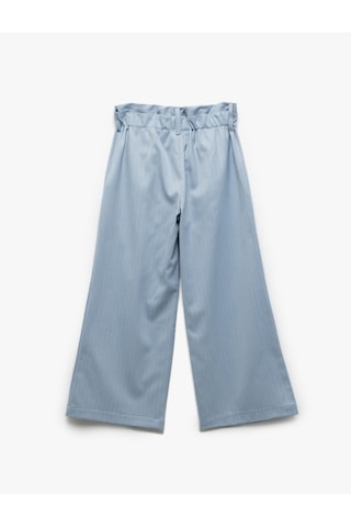 Koton Beli Lastikli Pile Detaylı Çizgili Bol Paça Pantolon Mavi Çizgili 5skg40069aw Mavi Çizgili Mavi