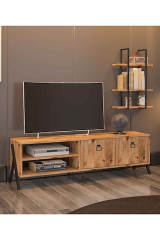Avmpark Yanke Tv 150 Atlantik Çam Metal Raflı