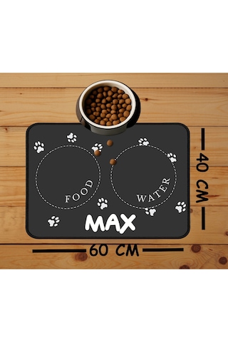 İsmli Özel Kedi Köpek Mama Paspası Ve Beslenme Altlığı Mama Önü Tuvalet Önü Paspas 40x60cm Çok Renkli