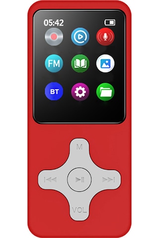 Geeroyoo Kırmızı Beyaz 64gb Çapraz Desenli Mp3/mp4 Oynatıcı - Bluetooth 4.0, Fm Radyo, Kayıt, Metin Okuma, Spor Ve Öğrenci İçin