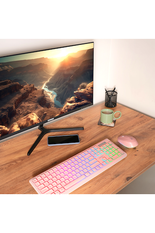 Everest Km-319bt Pembe 2.4g+bt1+bt2 Çoklu Cihaz Bağlantılı Q Set