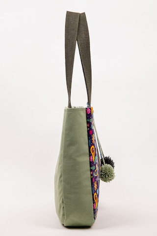 Fabric Craft Bag Omuz Çantası Kadın Duck Kumaş Desenli Büyük Boy Günlük Çanta Fıstık Yeşili