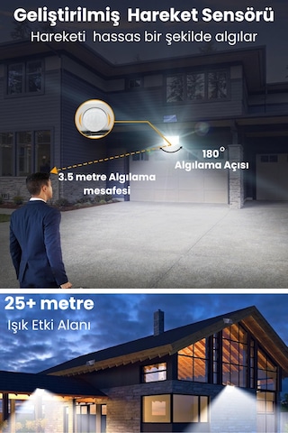 Technosmart Solar 220 Led 5m Kablolu, Ip65, Kumandalı, 3 Modlu, Güneş Enerjili Bahçe Aydınlatma Beyaz