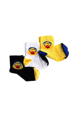 Fenerbahçe Çocuk Yellow Maskot 3lü Çorap Lacıvert-sarı-beyaz