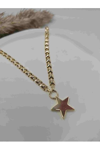 14k Mikron Altn Kaplama Star Kolye Altın