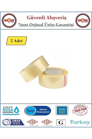 Koli Bandı Şeffaf - En: 45mm - Boy: 80-100 Metre - 2 Adet